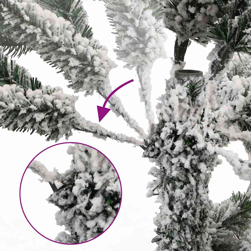Kunstig hengslet juletre med 150 LED og kulesett 150 cm