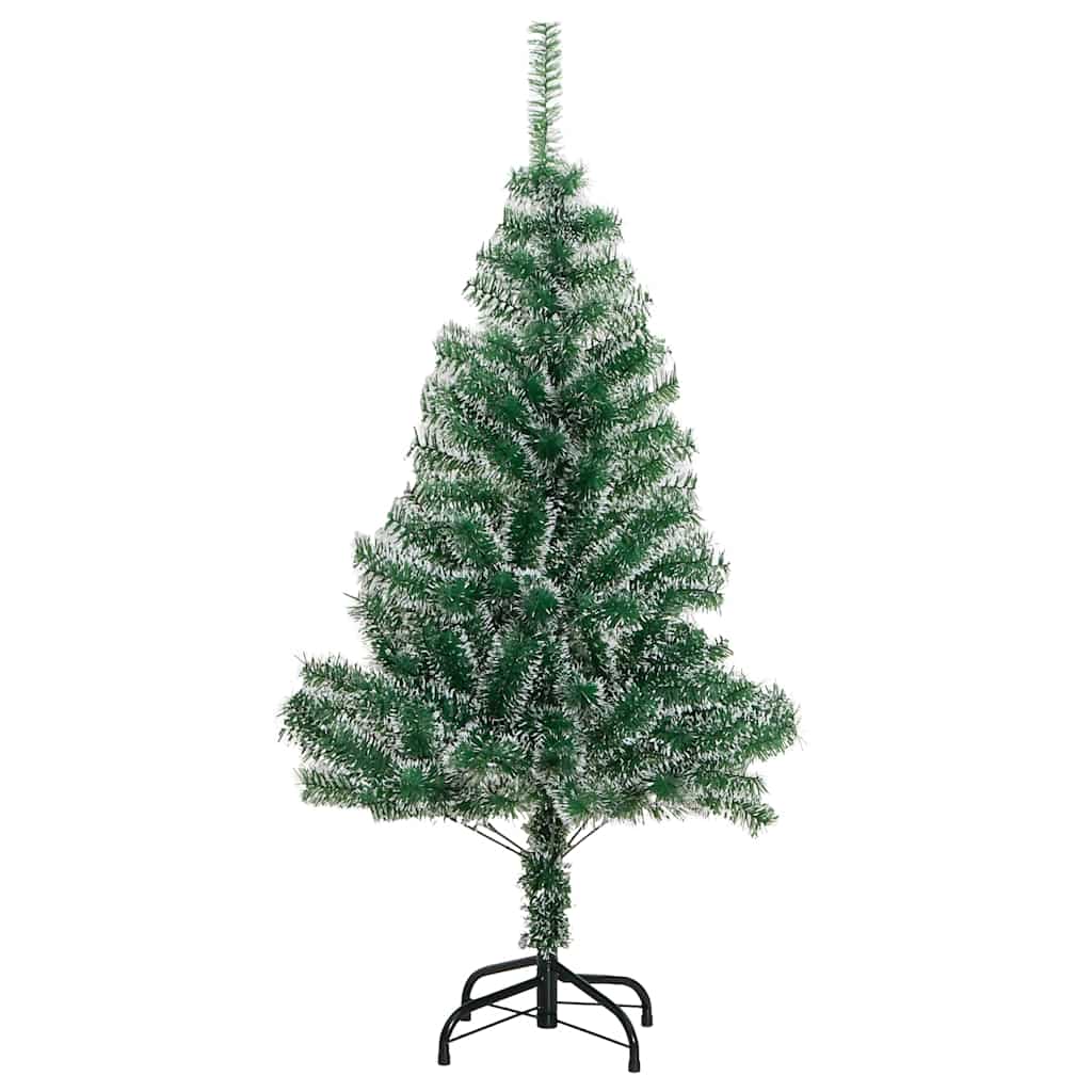 Kunstig juletre med 150 LED kulesett og flokket snø 150 cm