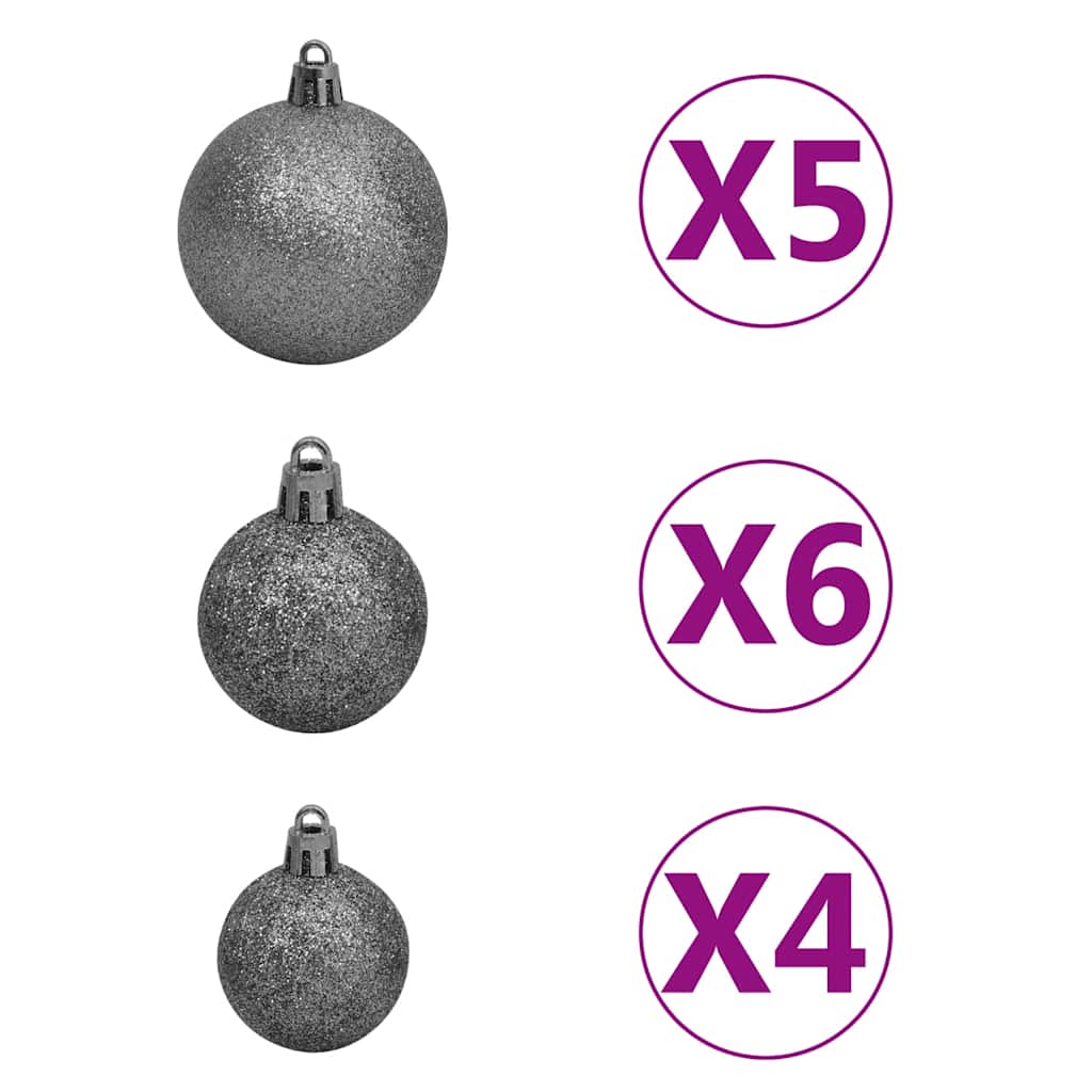 Kunstig juletre med 150 LED kulesett og flokket snø 150 cm