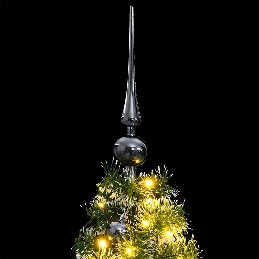 Kunstig hengslet juletre med 150 LED og kulesett 120 cm
