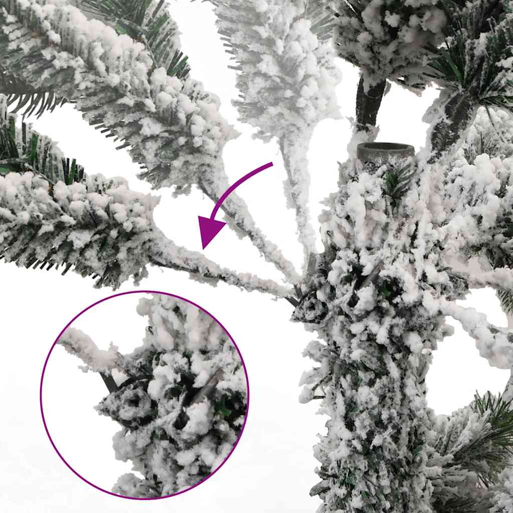 Kunstig hengslet juletre med 150 LED og kulesett 150 cm