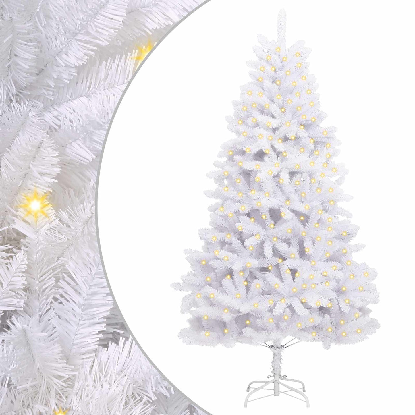 Kunstig juletre med 300 LED Hvit 270 cm PVC og metall