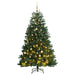 Kunstig hengslet juletre med 300 LED og kulesett 240 cm