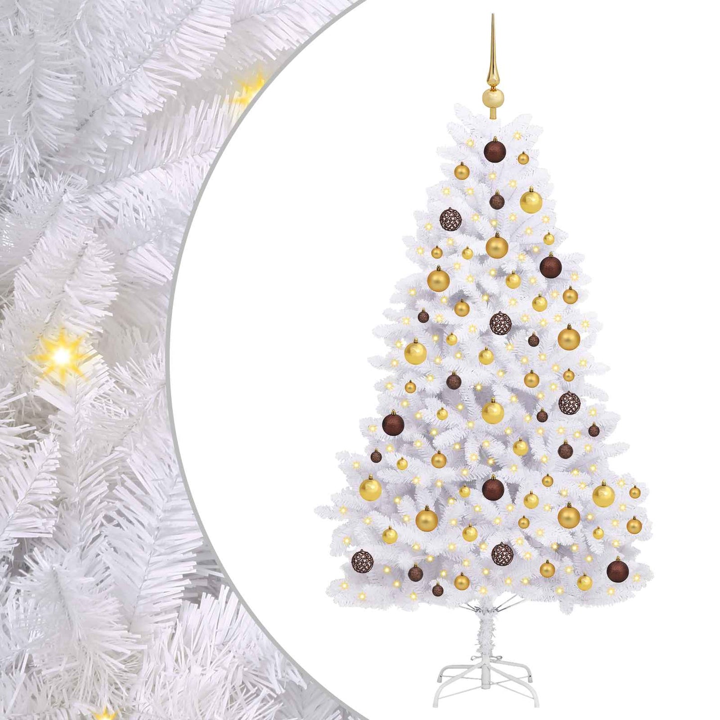 Kunstig juletre Hvit 90 x 90 x 180 cm PVC og metall