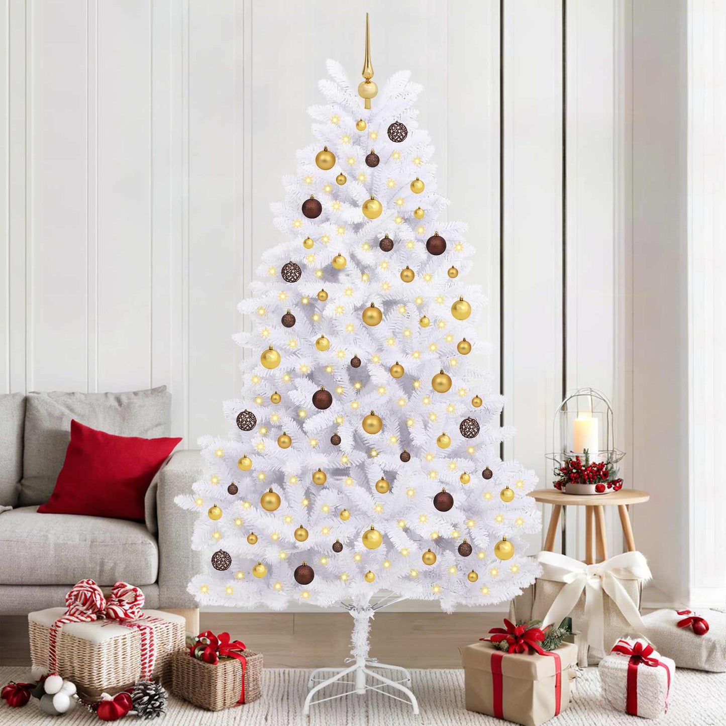 Kunstig juletre Hvit 106 x 106 x 210 cm PVC og metall