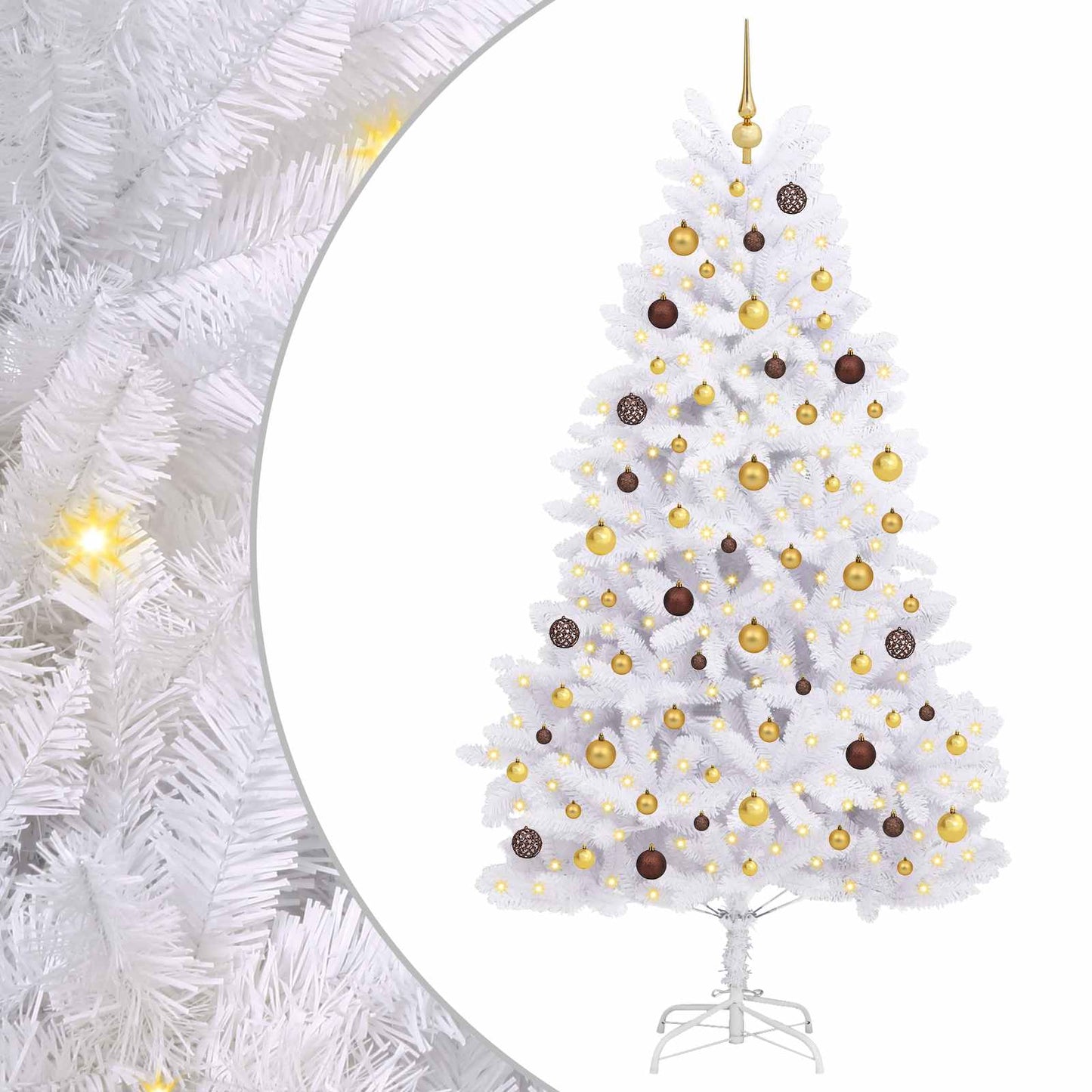 Kunstig juletre Hvit 106 x 106 x 210 cm PVC og metall