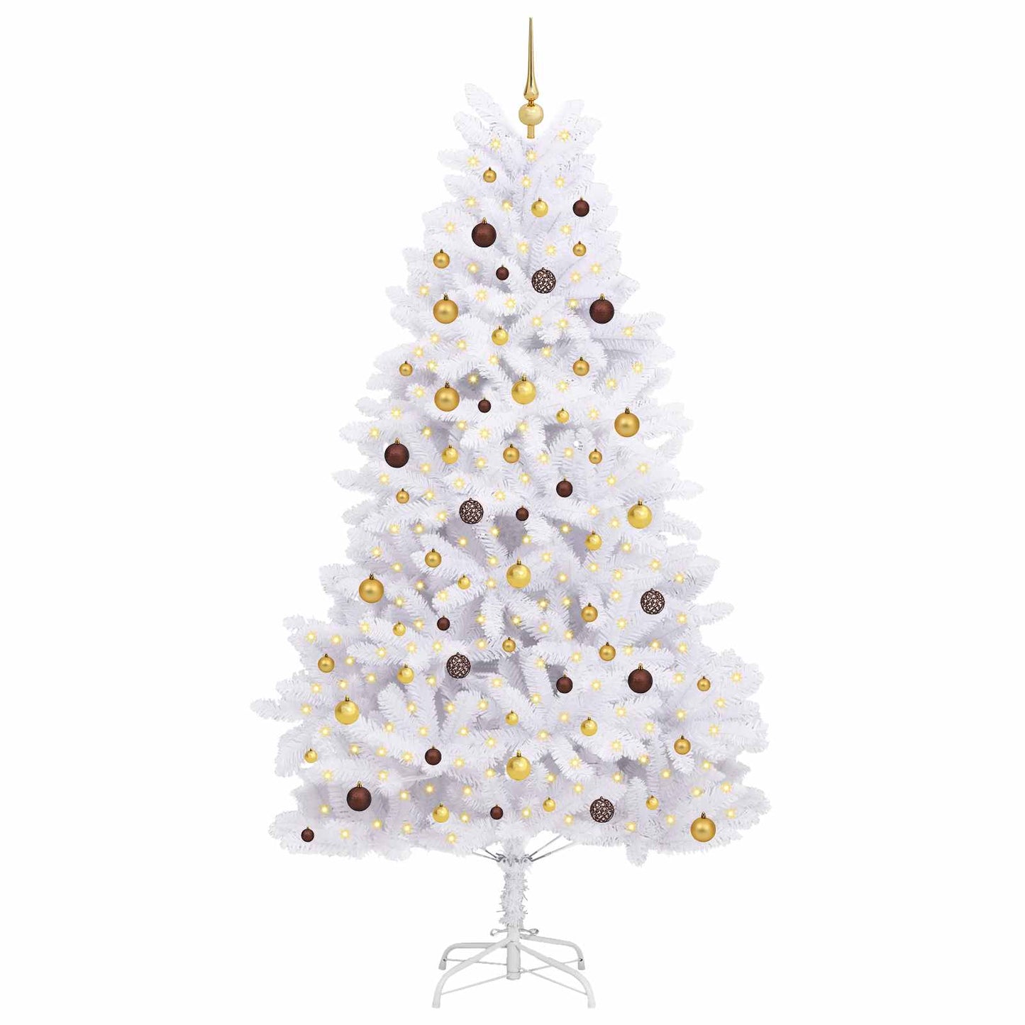 Kunstig juletre Hvit 120 x 120 x 240 cm PVC og metall