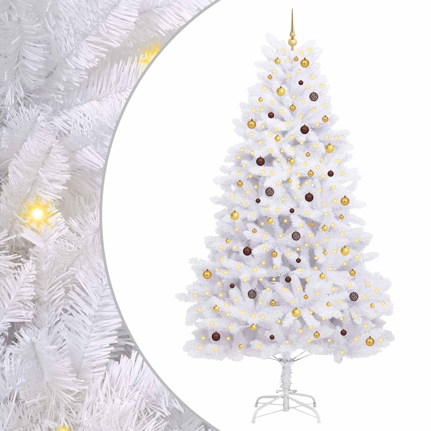 Kunstig juletre Hvit 138 x 138 x 300 cm PVC og metall