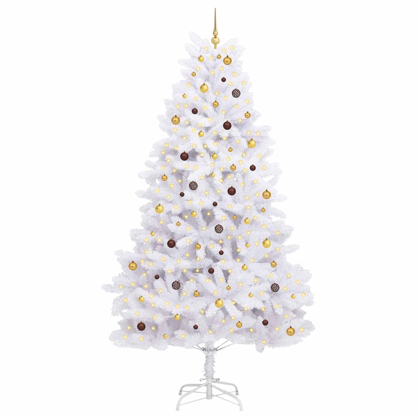 Kunstig juletre Hvit 138 x 138 x 300 cm PVC og metall