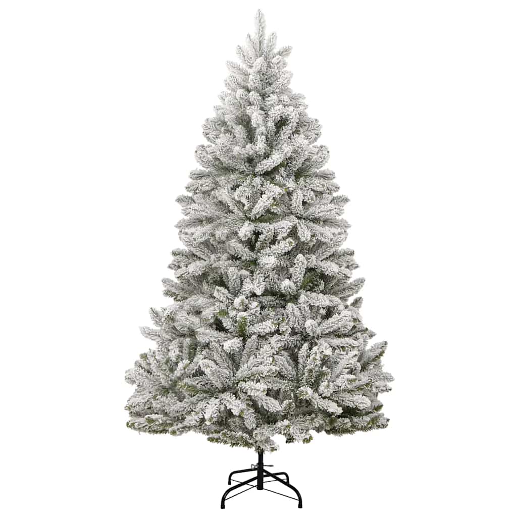 Kunstig hengslet juletre med 300 LED og kulesett 210 cm