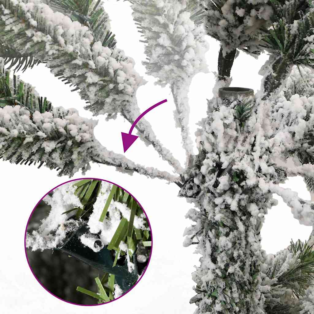 Kunstig hengslet juletre med 300 LED og kulesett 210 cm