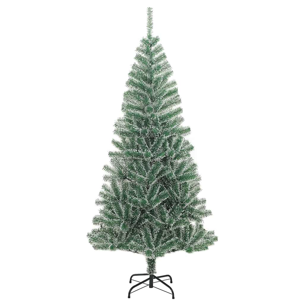 Kunstig juletre med 300 LED kulesett flokket snø 210 cm