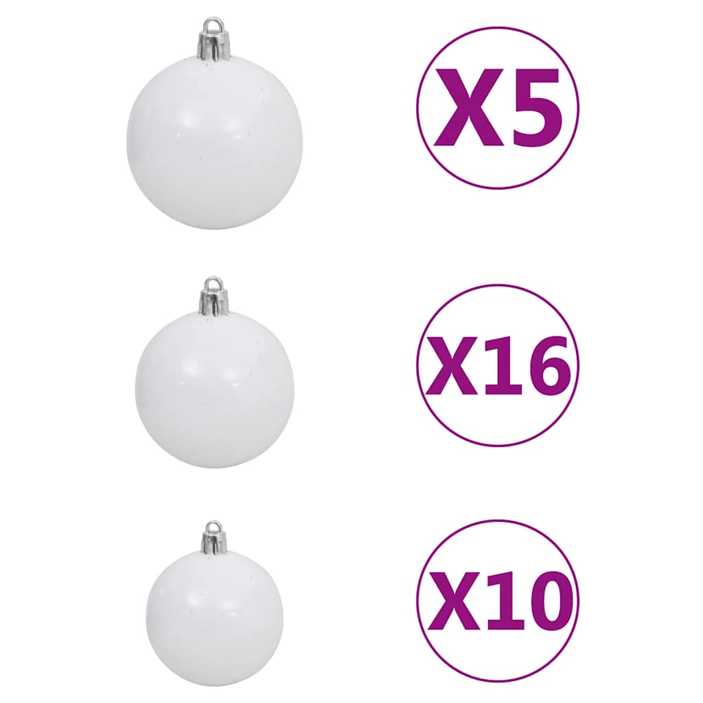 Kunstig juletre med 300 LED kulesett flokket snø 240 cm