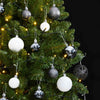 Kunstig hengslet juletre med 300 LED og kulesett 270 cm
