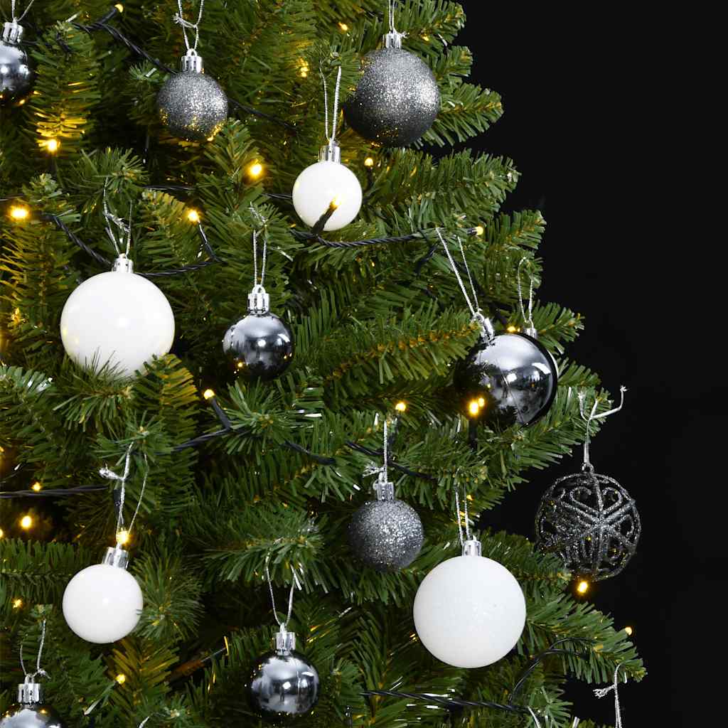 Kunstig hengslet juletre med 300 LED og kulesett 300 cm
