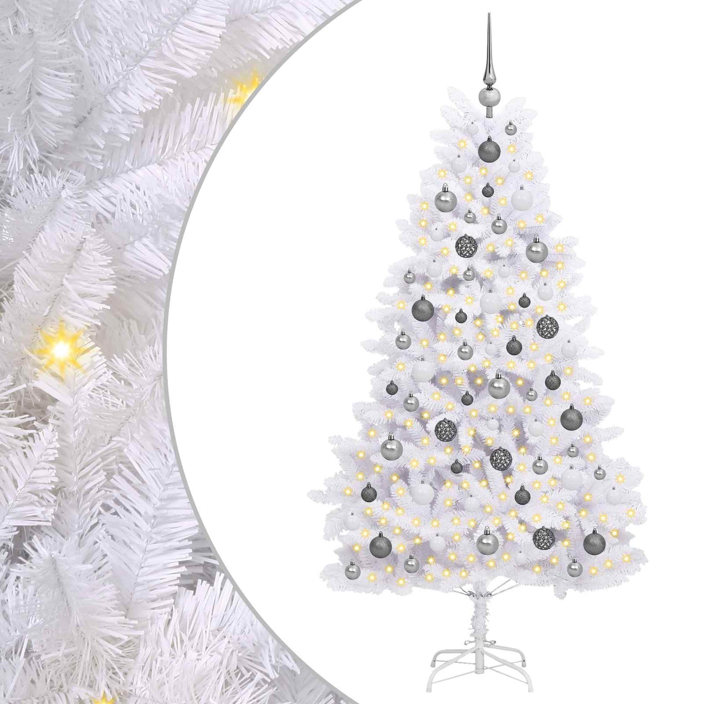 Kunstig juletre Hvit 90 x 90 x 180 cm PVC og metall