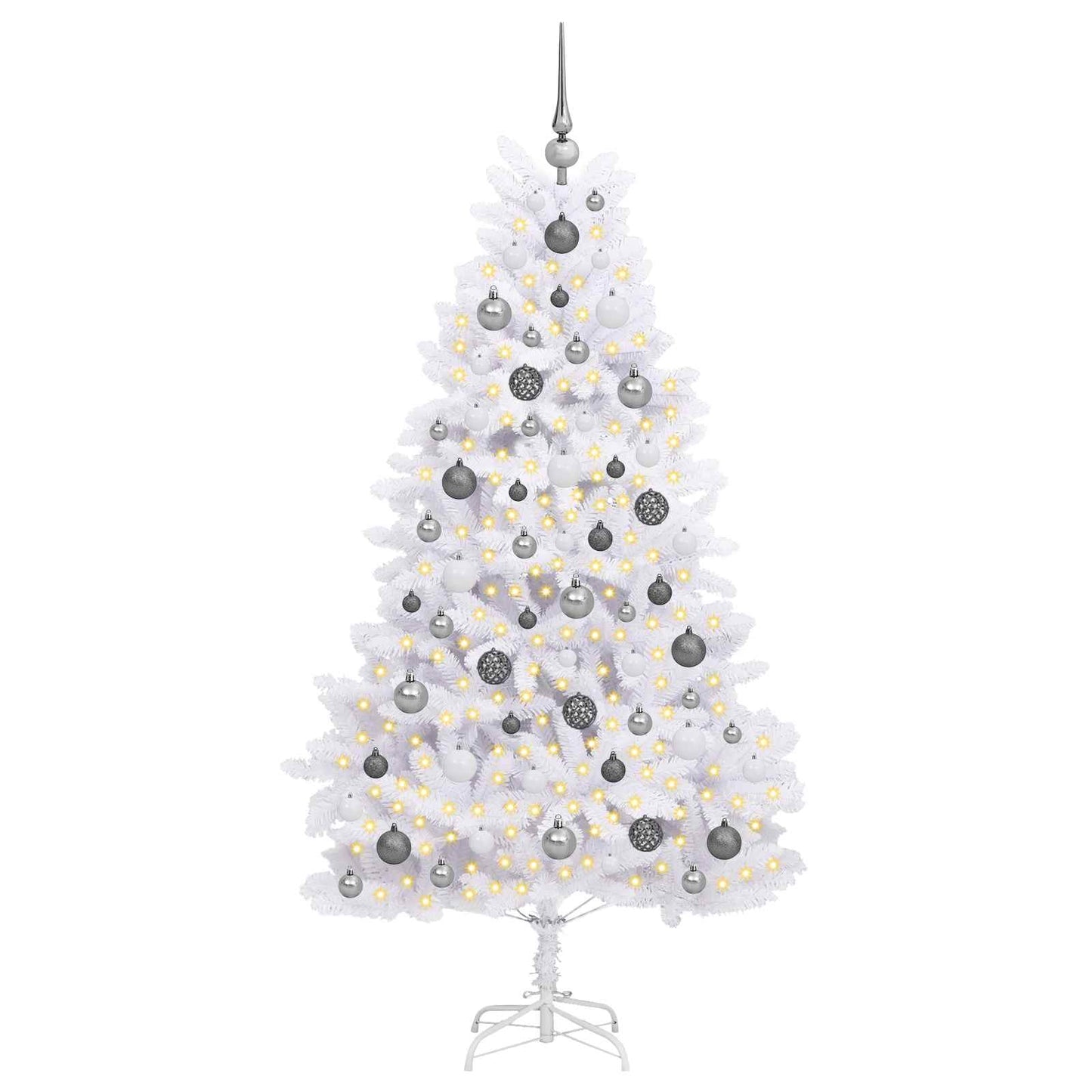 Kunstig juletre Hvit 90 x 90 x 180 cm PVC og metall