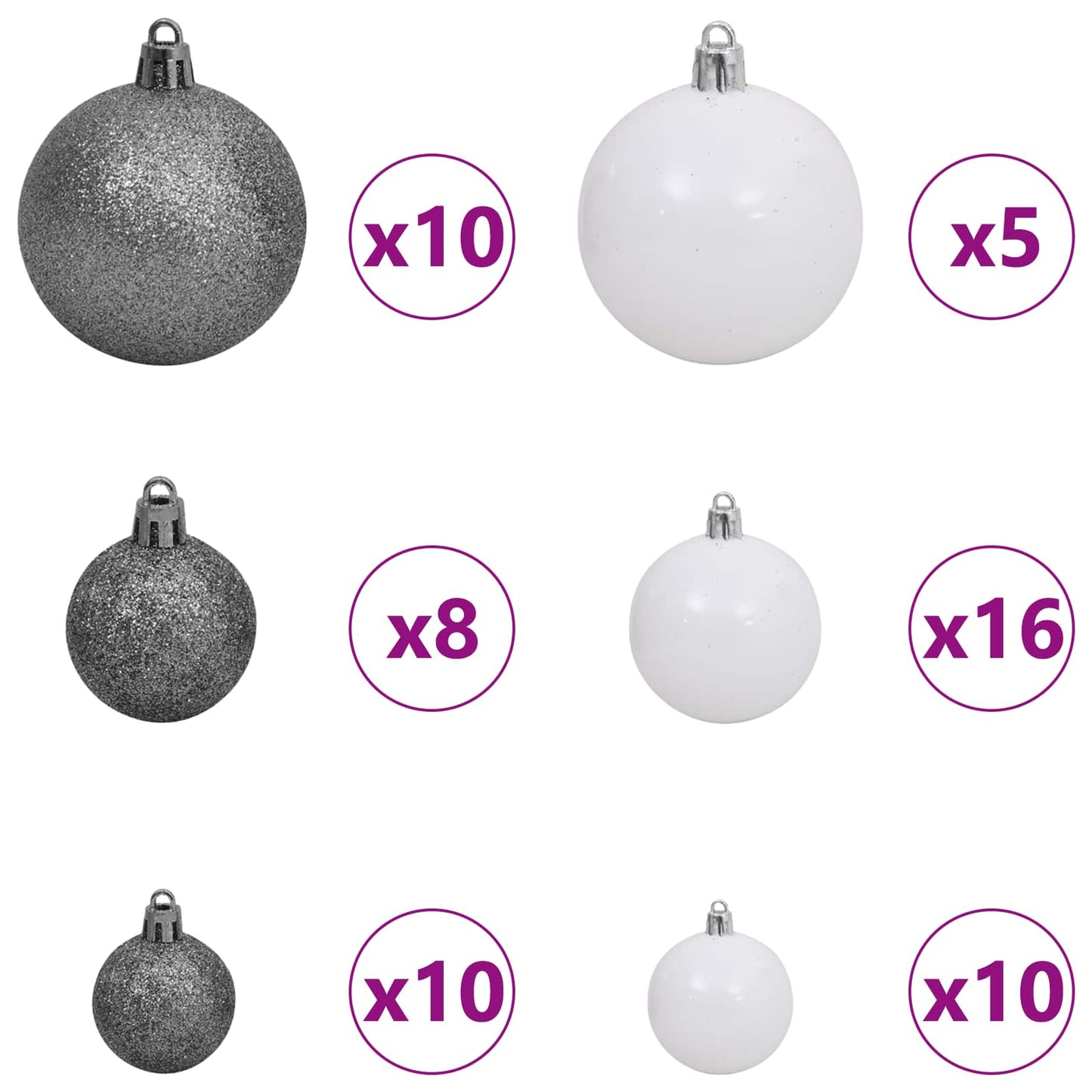 Kunstig juletre Hvit 90 x 90 x 180 cm PVC og metall