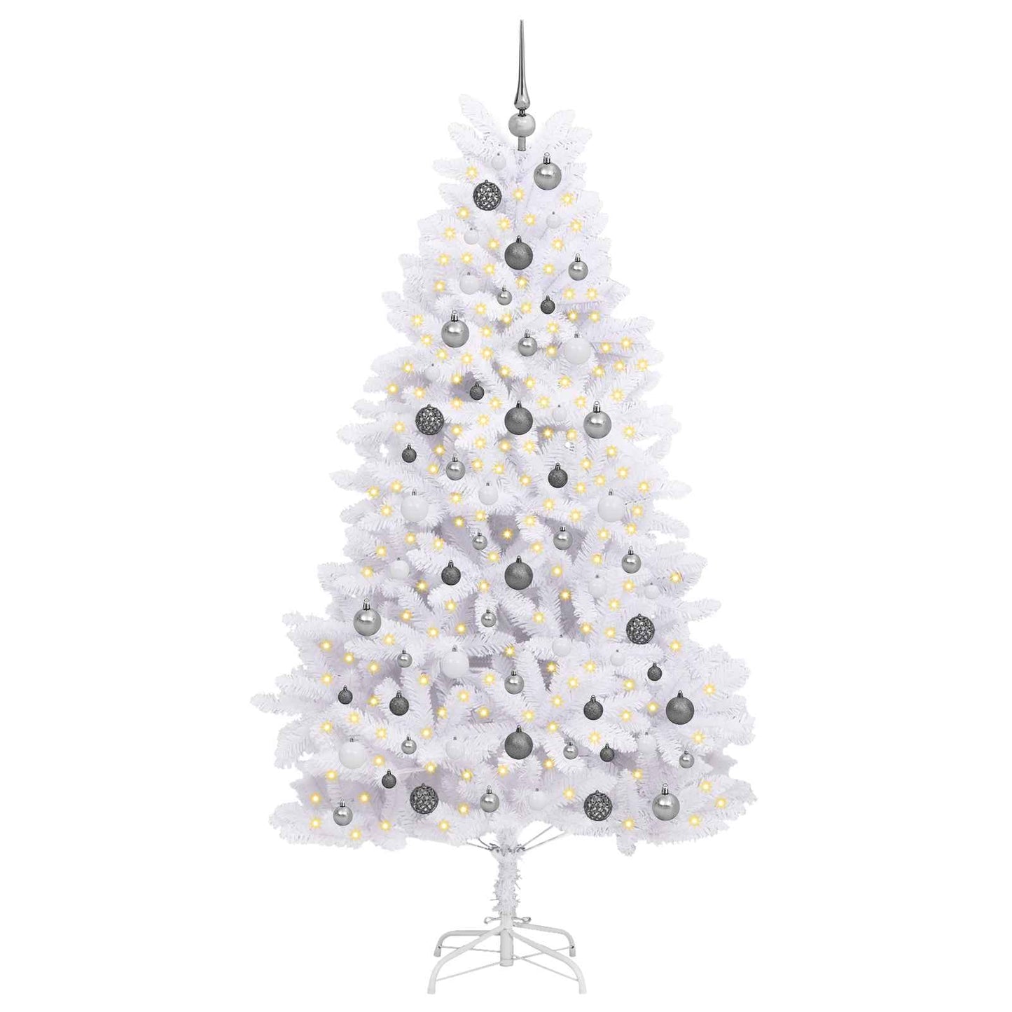 Kunstig juletre Hvit 106 x 106 x 210 cm PVC og metall