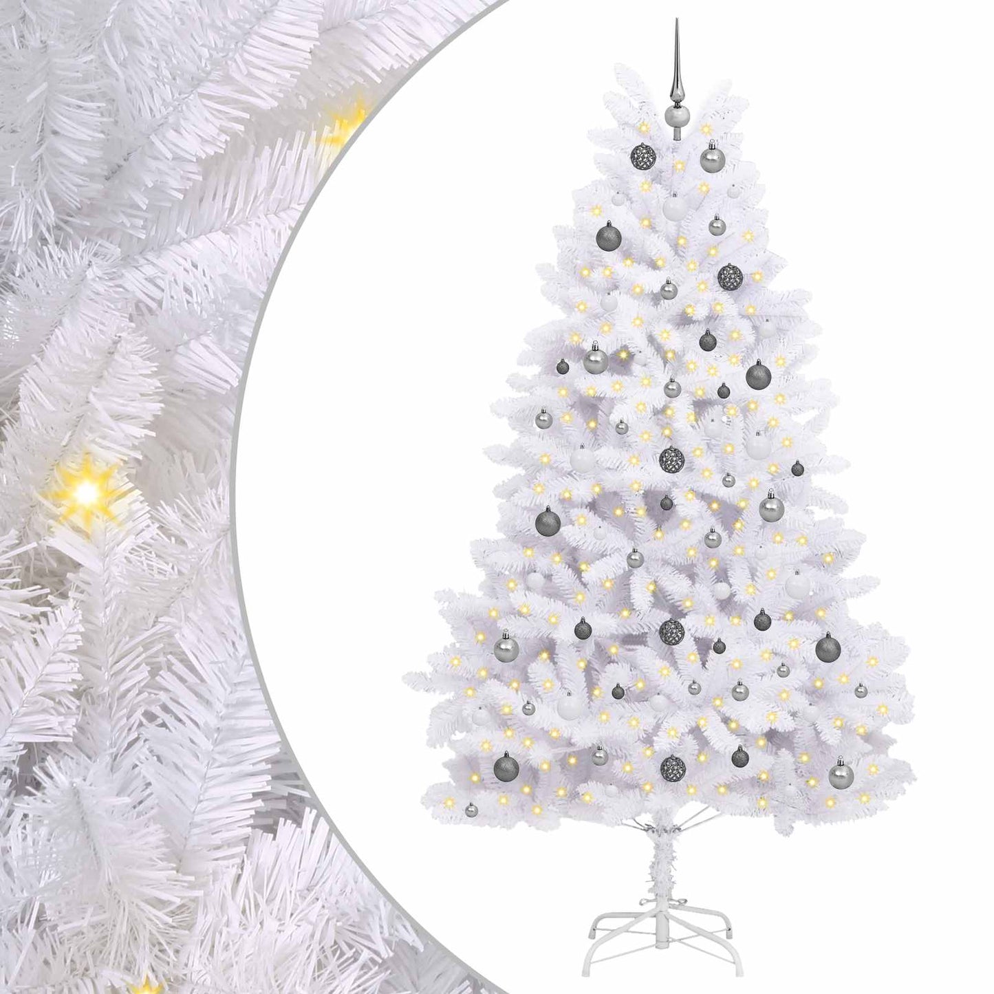 Kunstig juletre Hvit 120 x 120 x 240 cm PVC og metall