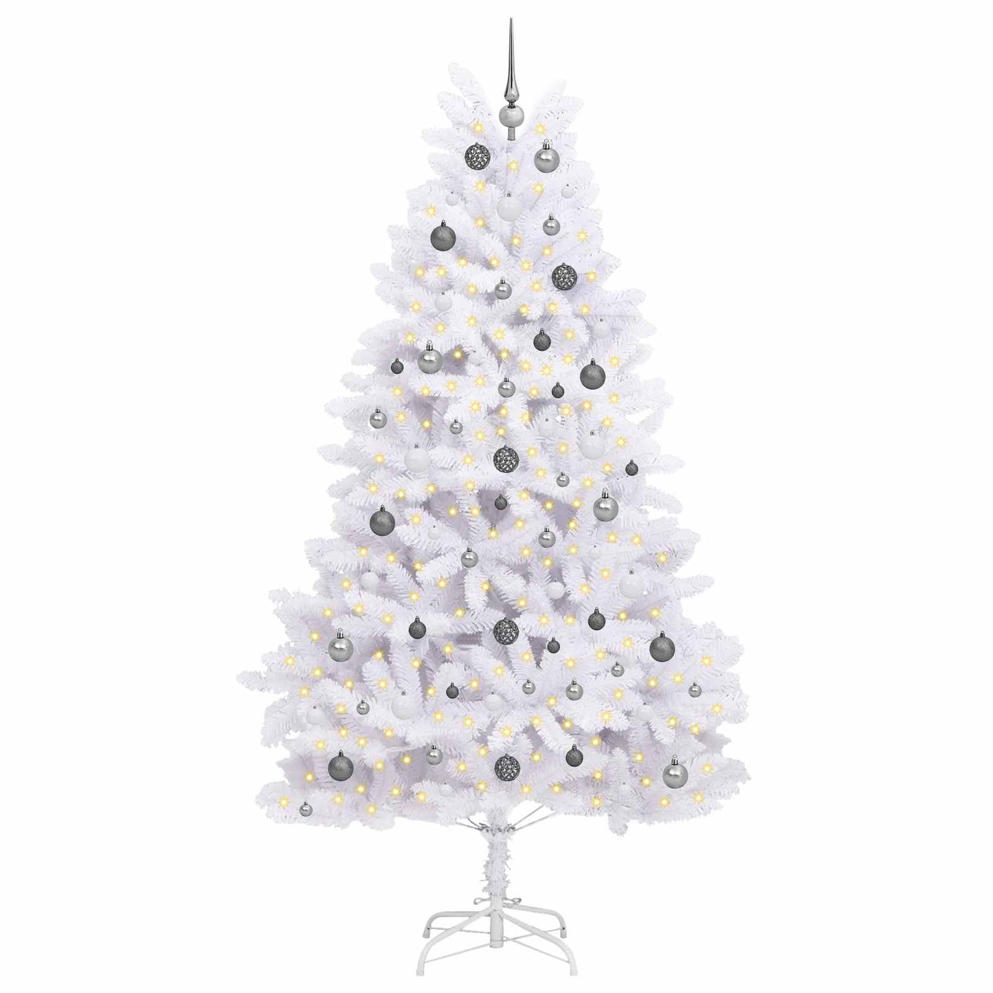Kunstig juletre Hvit 120 x 120 x 240 cm PVC og metall