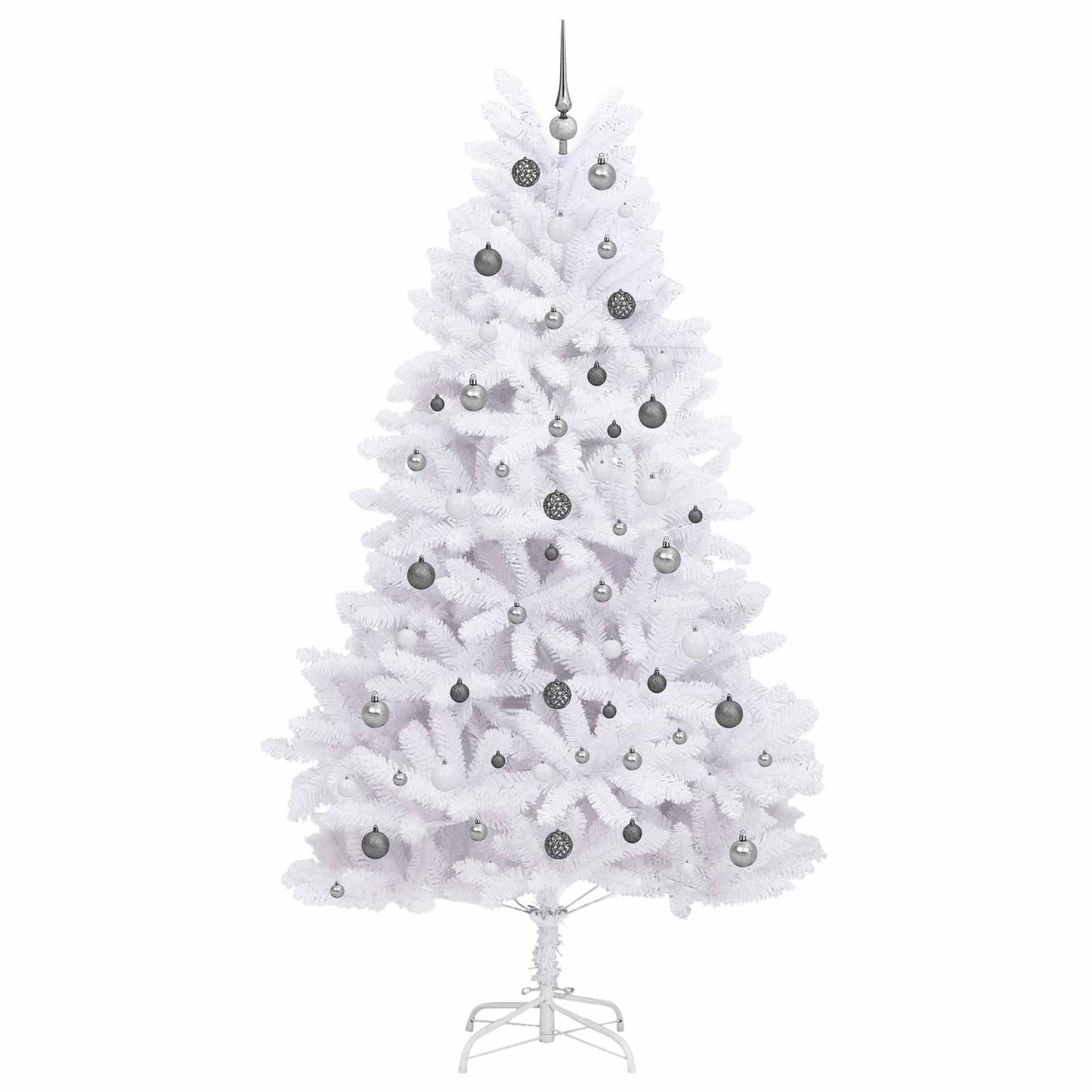 Kunstig juletre Hvit 120 x 120 x 240 cm PVC og metall