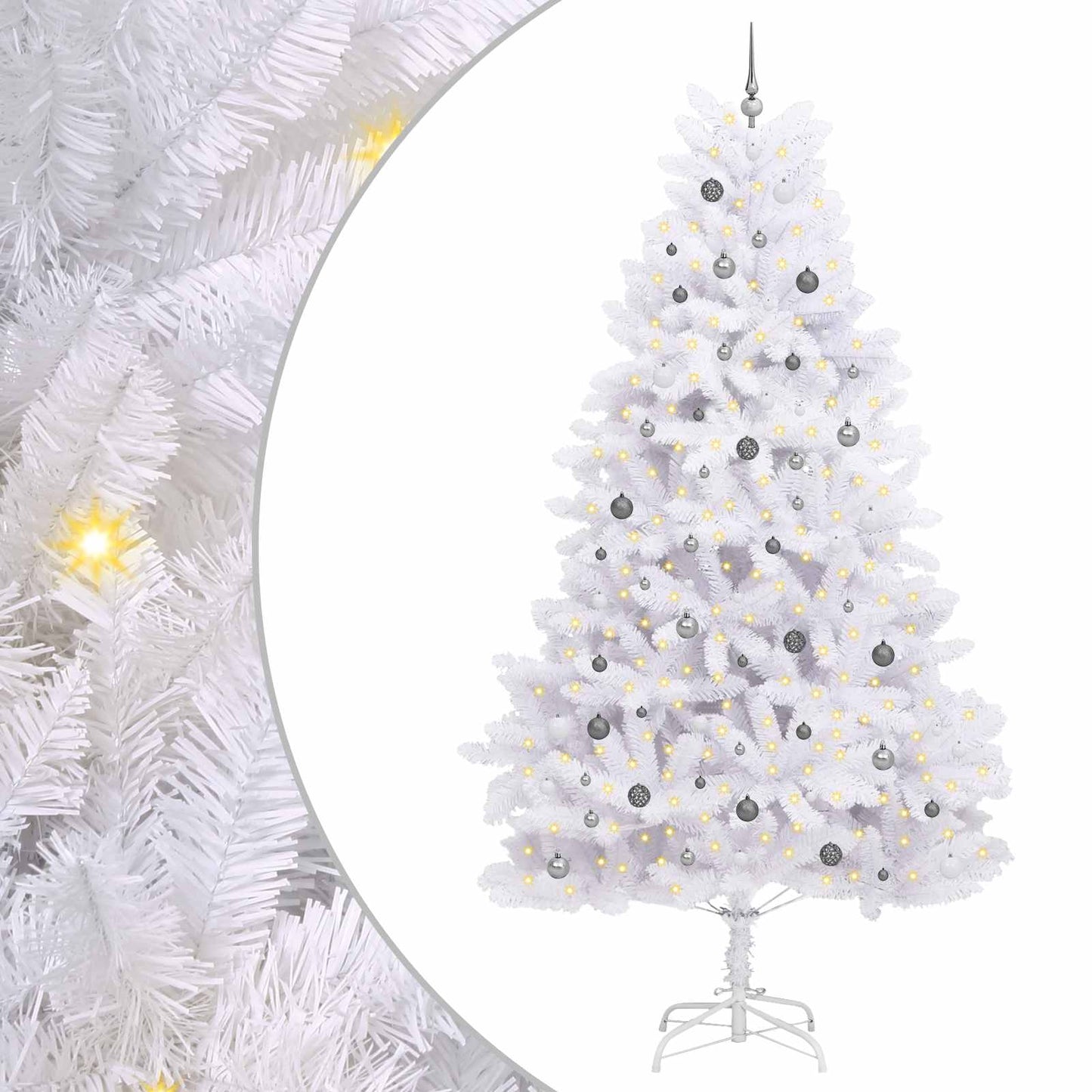 Kunstig juletre Hvit 138 x 138 x 300 cm PVC og metall