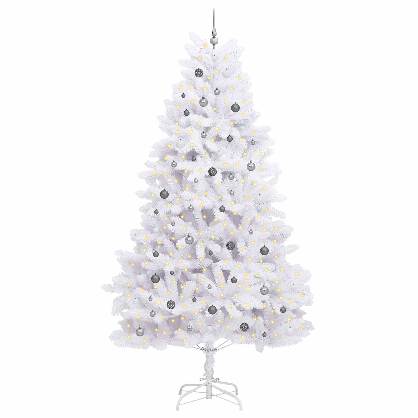 Kunstig juletre Hvit 138 x 138 x 300 cm PVC og metall