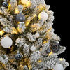 Kunstig hengslet juletre med 300 LED og kulesett 180 cm