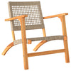 Bistrosett 3 deler beige polyrotting og heltre akasie