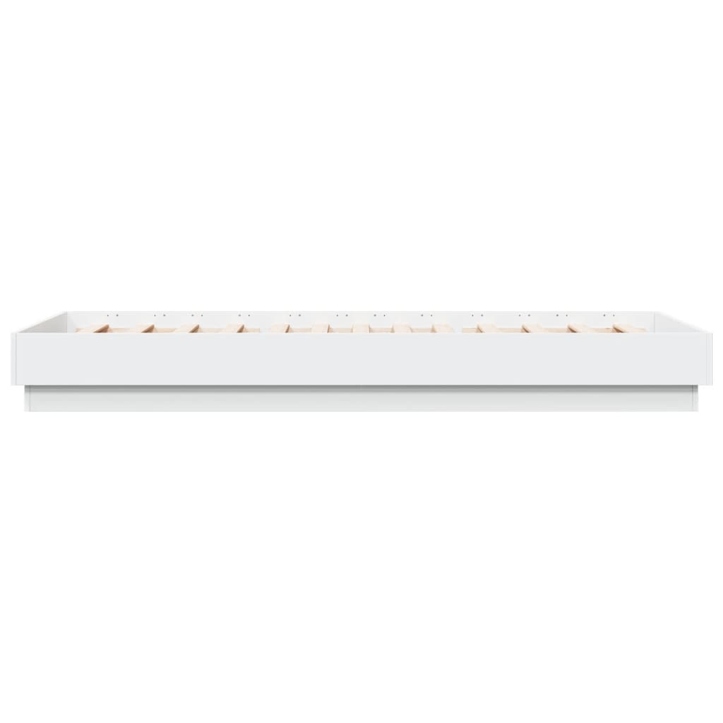 Sengeramme med LED-lys hvit 100x200 cm