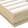 Sengeramme med LED-lys sonoma eik 90x200 cm