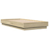 Sengeramme med LED-lys sonoma eik 90x190 cm