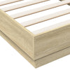 Sengeramme med LED-lys sonoma eik 90x190 cm
