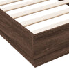 Sengeramme med LED-lys brun eik 90x190 cm