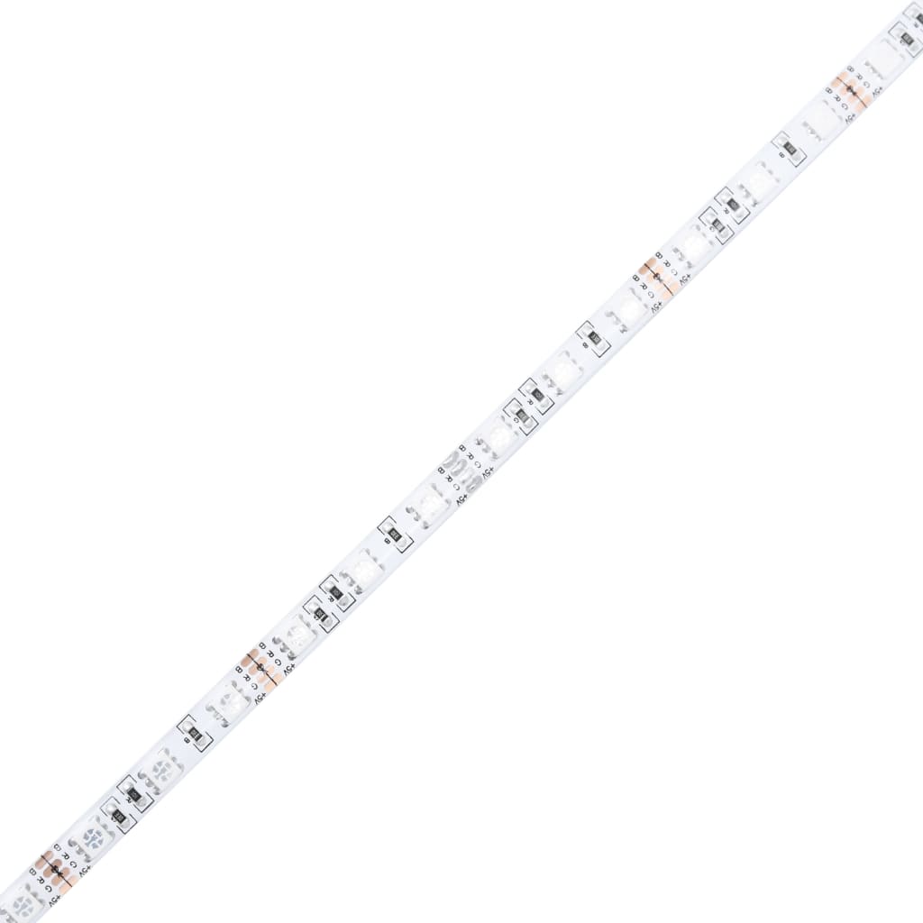 Sengeramme med LED-lys brun eik 90x190 cm