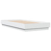 Sengeramme med LED-lys hvit 75x190 cm
