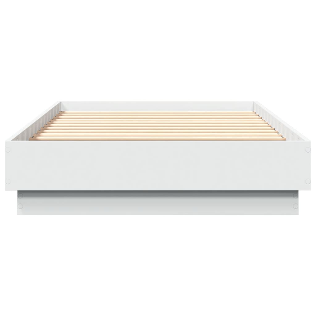 Sengeramme med LED-lys hvit 75x190 cm