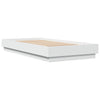 Sengeramme med LED-lys hvit 75x190 cm