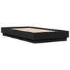 Sengeramme med LED-lys svart 75x190 cm