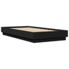 Sengeramme med LED-lys svart 75x190 cm