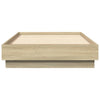 Sengeramme med LED-lys sonoma eik 75x190 cm