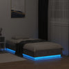 Sengeramme med LED-lys betonggrå 75x190 cm