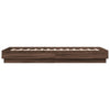 Sengeramme med LED-lys brun eik 75x190 cm