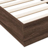 Sengeramme med LED-lys brun eik 75x190 cm