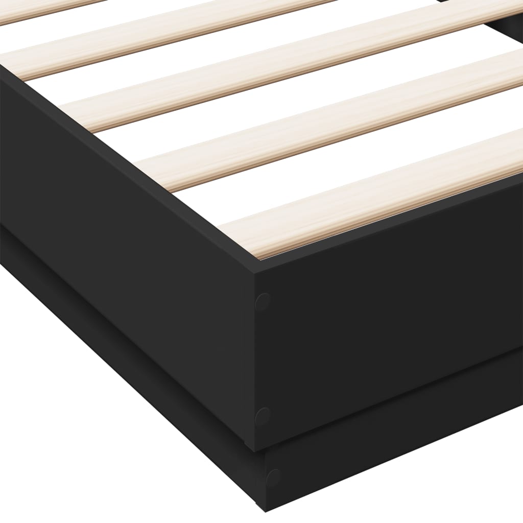 Sengeramme svart 100x200 cm konstruert tre