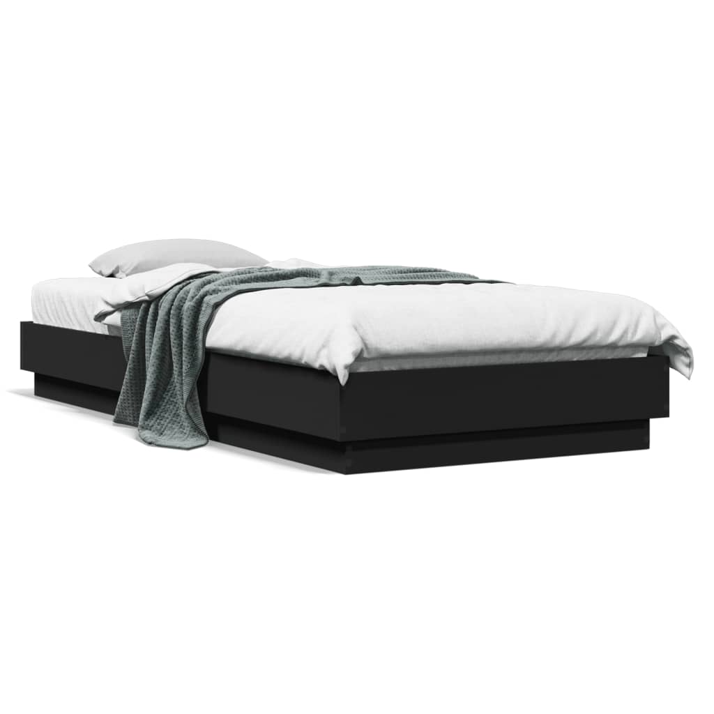 Sengeramme svart 100x200 cm konstruert tre