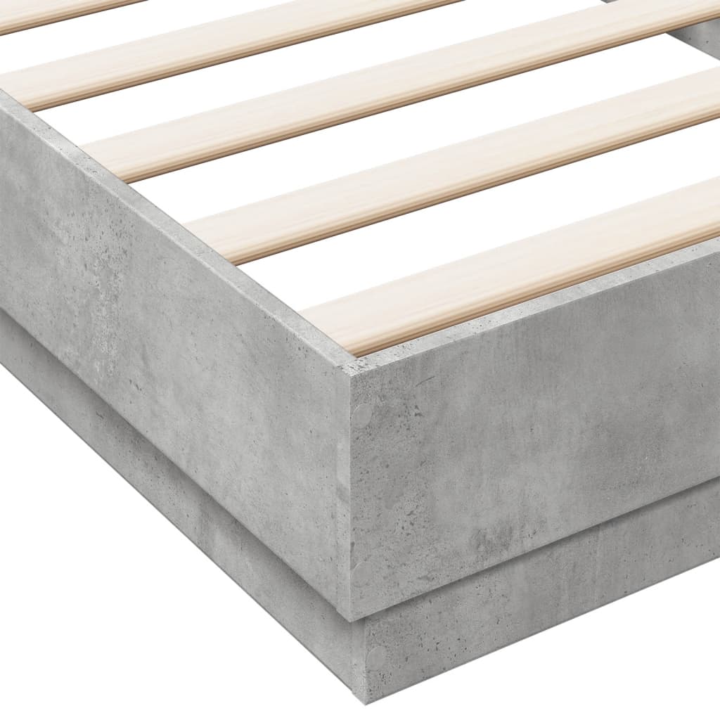 Sengeramme betonggrå 90x200 cm konstruert tre