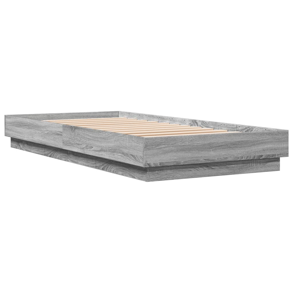 Sengeramme grå sonoma 90x200 cm konstruert tre