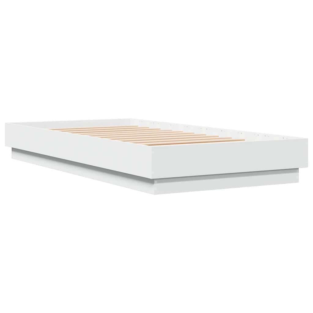 Sengeramme hvit 90x190 cm konstruert tre